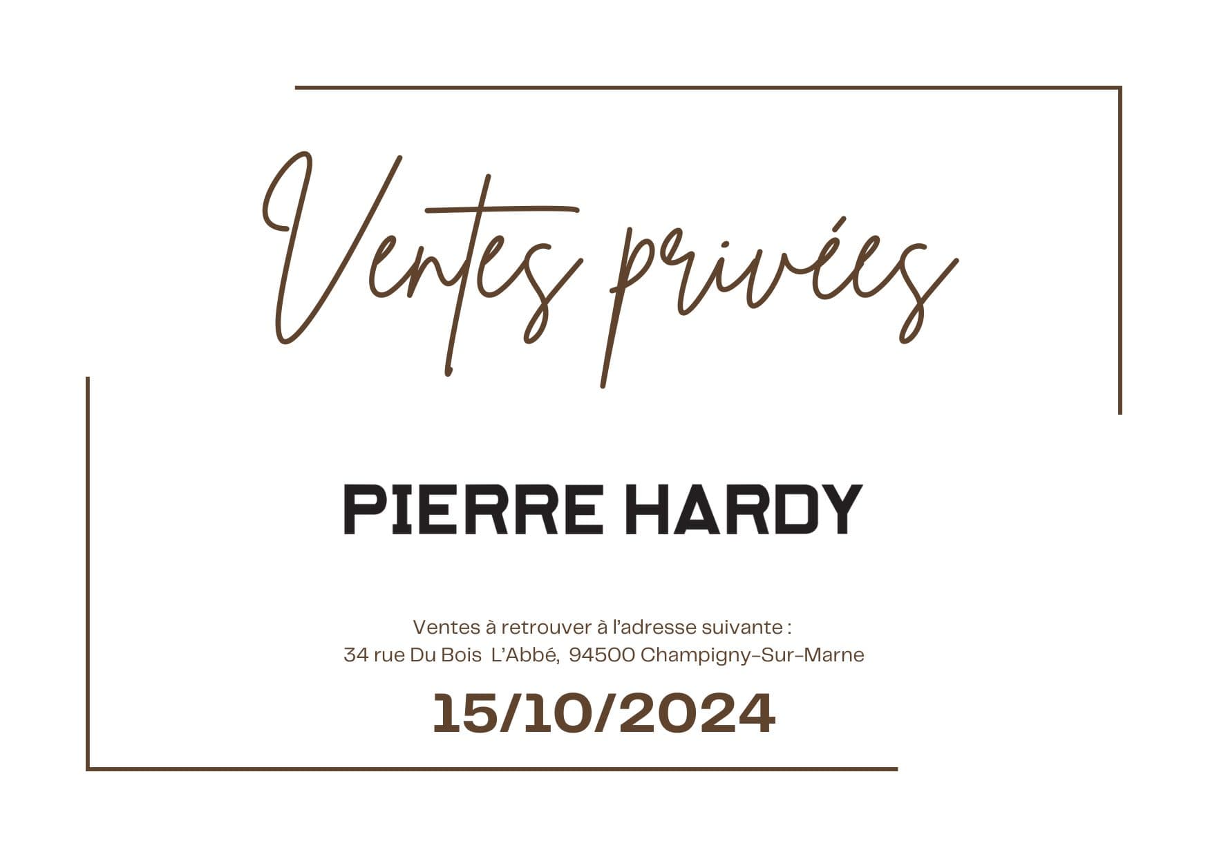 Ventes privées Pierre Hardy — 2024-10-15